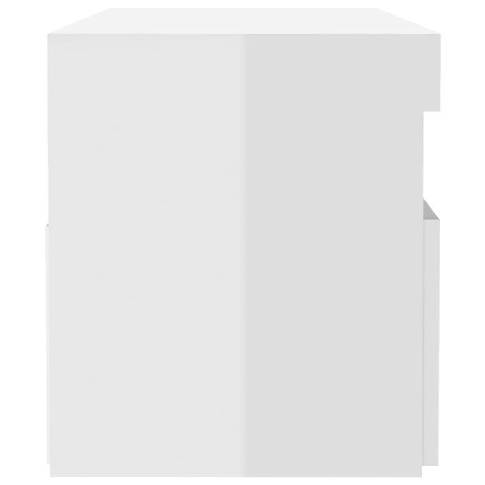 Table de chevet à LED Blanc brillant 60x35x40 cm - Photo n°10