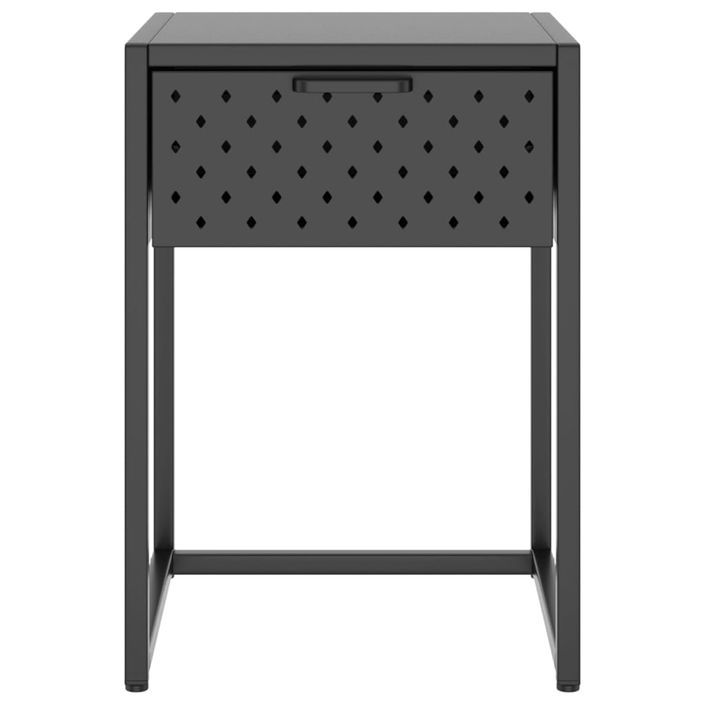 Table de chevet Anthracite 38x35x54 cm Acier - Photo n°3