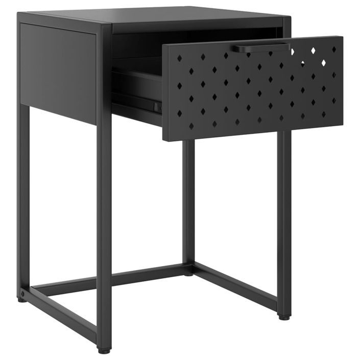 Table de chevet Anthracite 38x35x54 cm Acier - Photo n°6