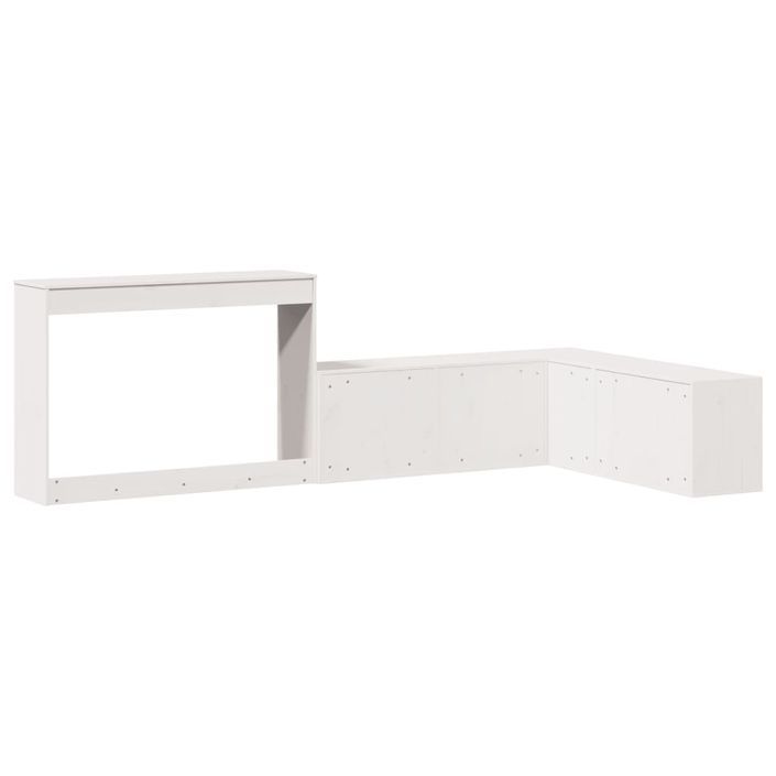 Table de chevet avec bureau blanc bois de pin massif - Photo n°6