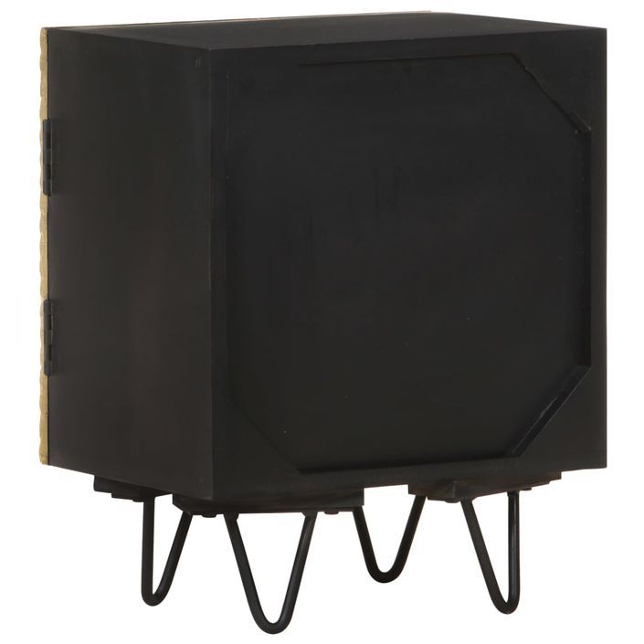 Table de chevet avec front en laiton 40x30x50cm Manguier massif - Photo n°5