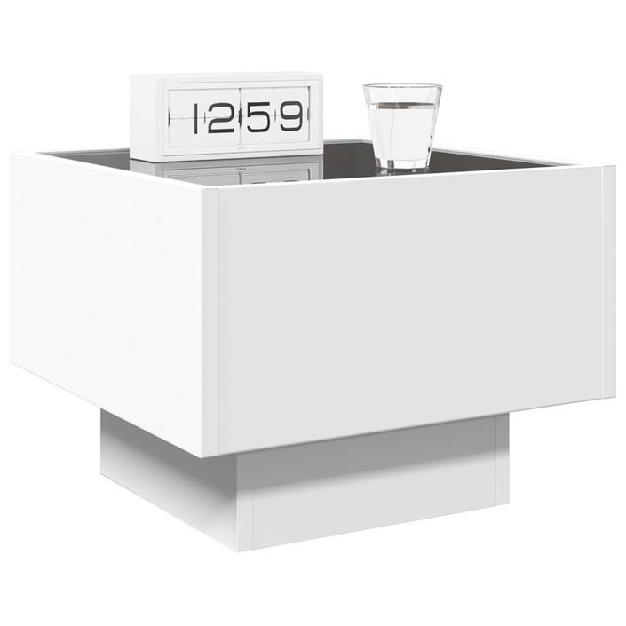 Table de chevet avec LED infini blanc 40x40x30 cm - Photo n°5