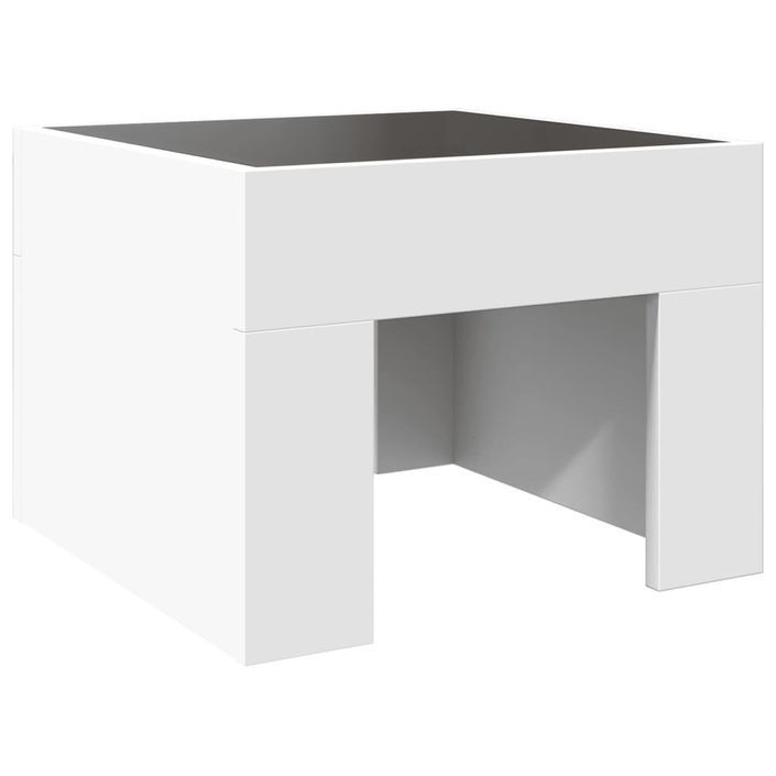 Table de chevet avec LED infini blanc 40x40x30 cm - Photo n°6