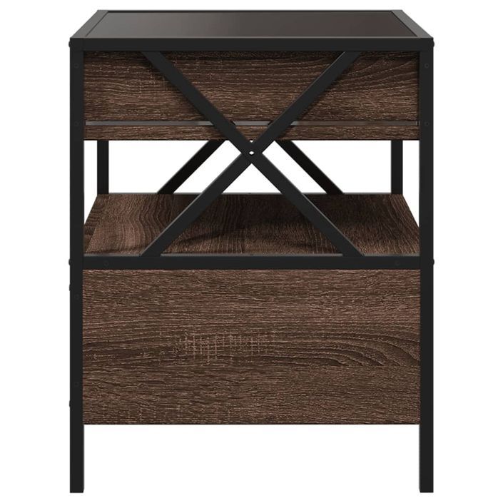 Table de chevet avec LED infini chêne marron 40x40x51 cm - Photo n°7