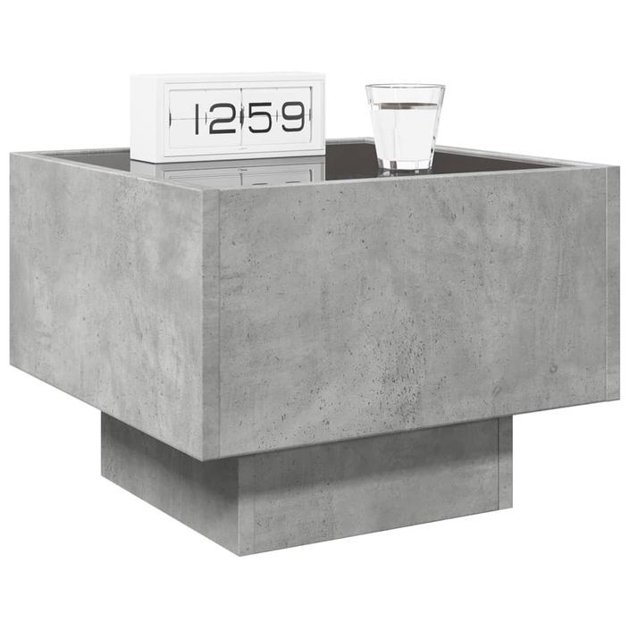 Table de chevet avec LED infini gris béton 40x40x30 cm - Photo n°5