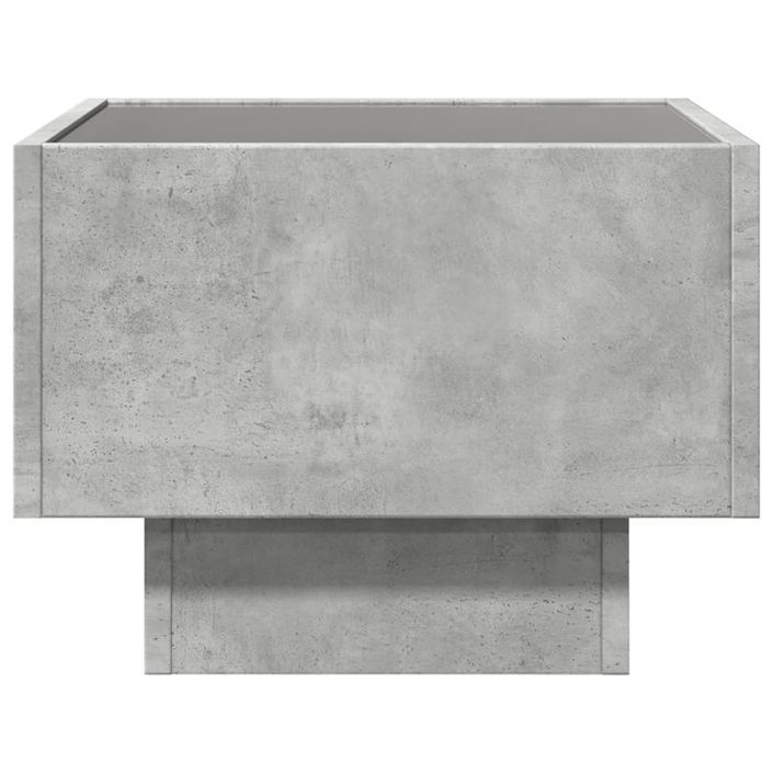 Table de chevet avec LED infini gris béton 40x40x30 cm - Photo n°6