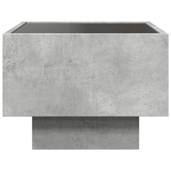 Table de chevet avec LED infini gris béton 40x40x30 cm - Photo n°7