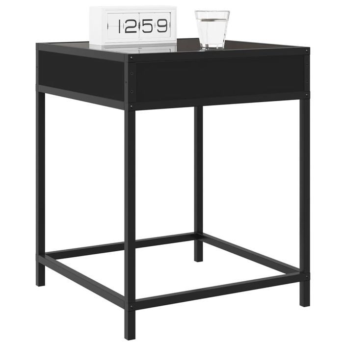 Table de chevet avec LED infini noir 40x40x51 cm - Photo n°5