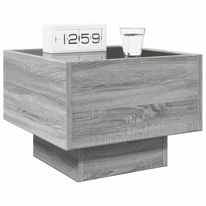 Table de chevet avec LED infini sonoma gris 40x40x30 cm - Photo n°5