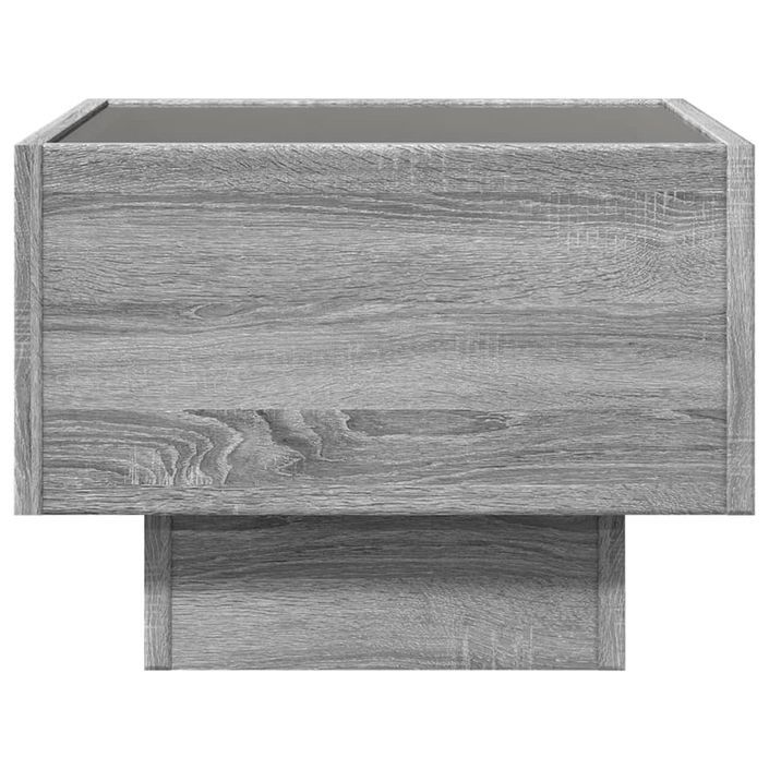 Table de chevet avec LED infini sonoma gris 40x40x30 cm - Photo n°6