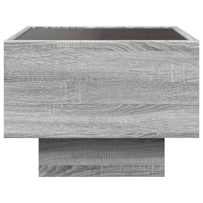 Table de chevet avec LED infini sonoma gris 40x40x30 cm - Photo n°7