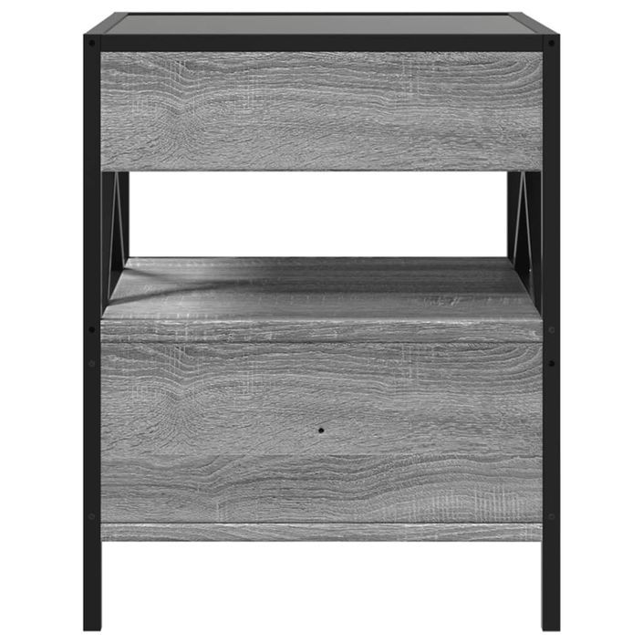 Table de chevet avec LED infini sonoma gris 40x40x51 cm - Photo n°6