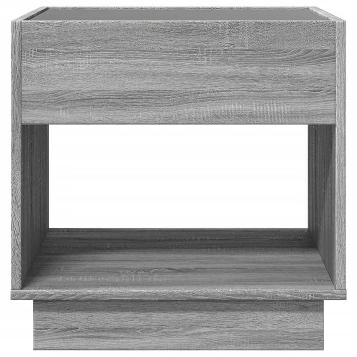 Table de chevet avec LED infini sonoma gris 50x50x50 cm - Photo n°6