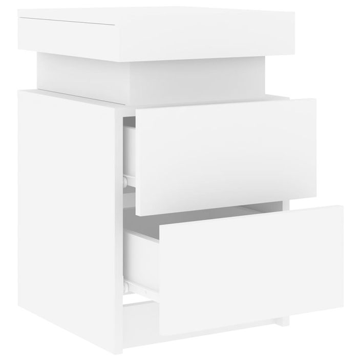 Table de chevet avec lumières LED blanc 35x39x55 cm - Photo n°7