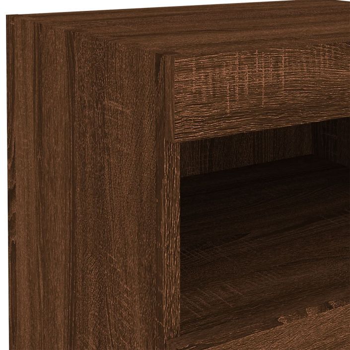 Table de chevet avec lumières LED chêne marron 50x40x45 cm - Photo n°11