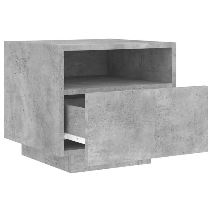 Table de chevet avec lumières LED gris béton 40x39x37 cm - Photo n°6