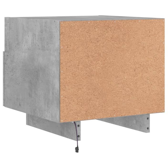 Table de chevet avec lumières LED gris béton 40x39x37 cm - Photo n°9