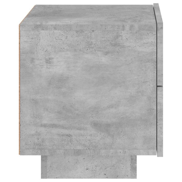 Table de chevet avec lumières LED gris béton 70x36x40,5 cm - Photo n°8