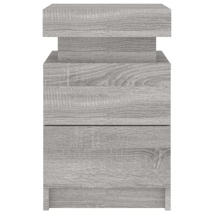 Table de chevet avec lumières LED sonoma gris 35x39x55 cm - Photo n°8