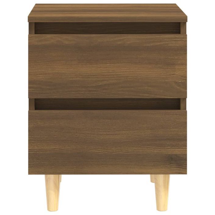 Table de chevet avec pieds en bois Chêne marron 40x35x50 cm - Photo n°3