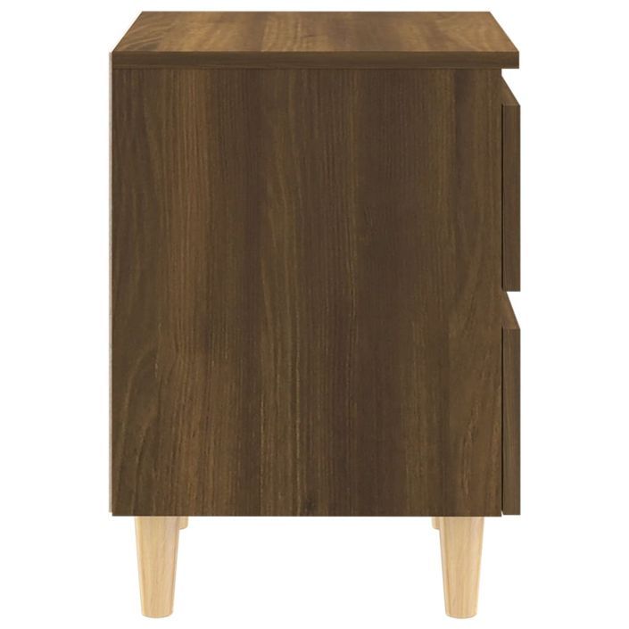 Table de chevet avec pieds en bois Chêne marron 40x35x50 cm - Photo n°6
