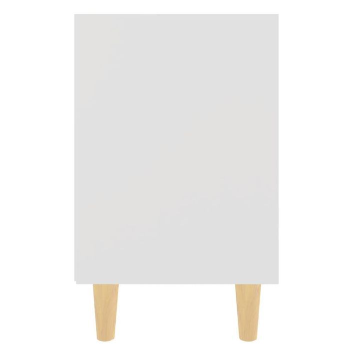 Table de chevet avec pieds en bois massif Blanc 40x30x50 cm 2 - Photo n°5