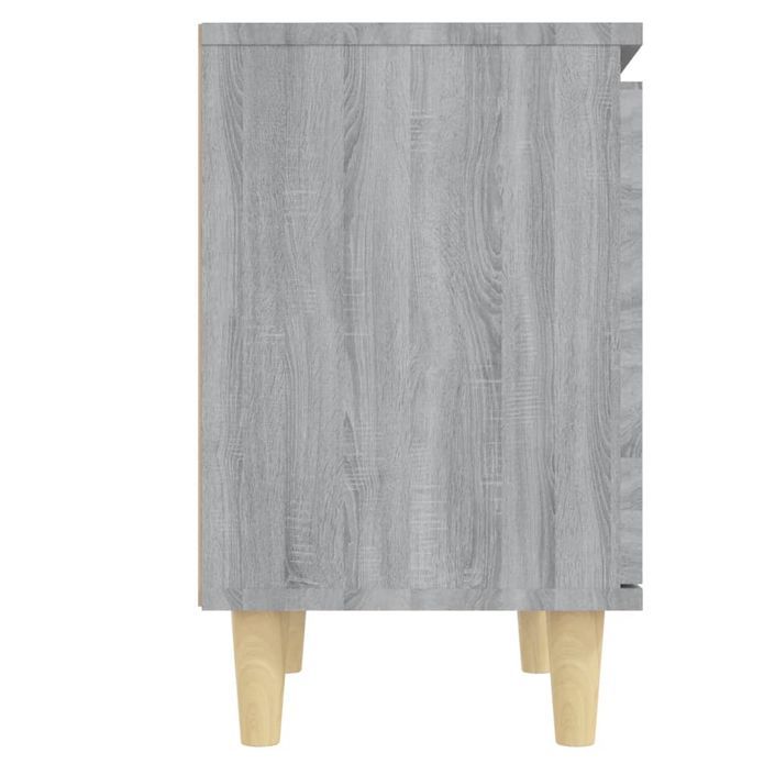 Table de chevet avec pieds en bois Sonoma gris 40x30x50 cm - Photo n°7