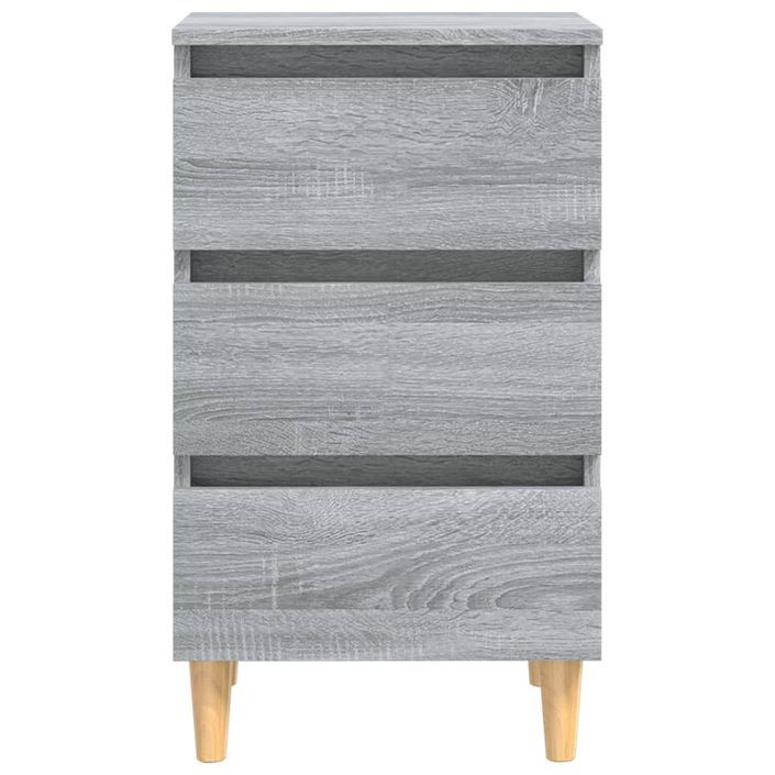 Table de chevet avec pieds en bois Sonoma gris 40x35x69 cm - Photo n°4