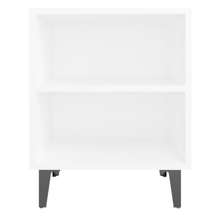 Table de chevet avec pieds en métal Blanc 40x30x50 cm 2 - Photo n°4