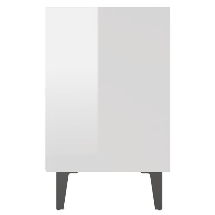 Table de chevet avec pieds en métal Blanc brillant 40x30x50 cm 2 - Photo n°5