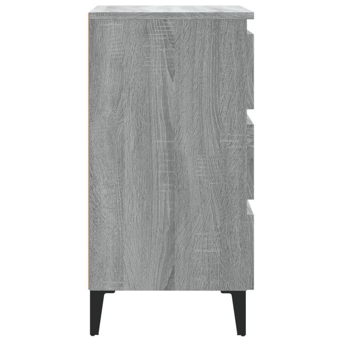 Table de chevet avec pieds en métal Sonoma gris 40x35x69 cm - Photo n°5