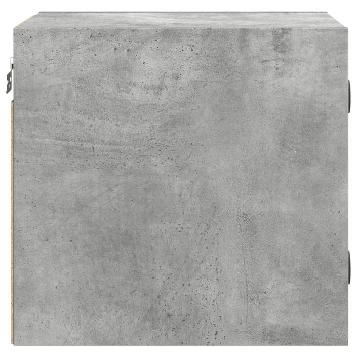 Table de chevet avec porte en verre gris béton 35x37x35 cm - Photo n°7