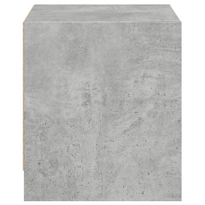 Table de chevet avec porte en verre gris béton 35x37x42 cm - Photo n°7