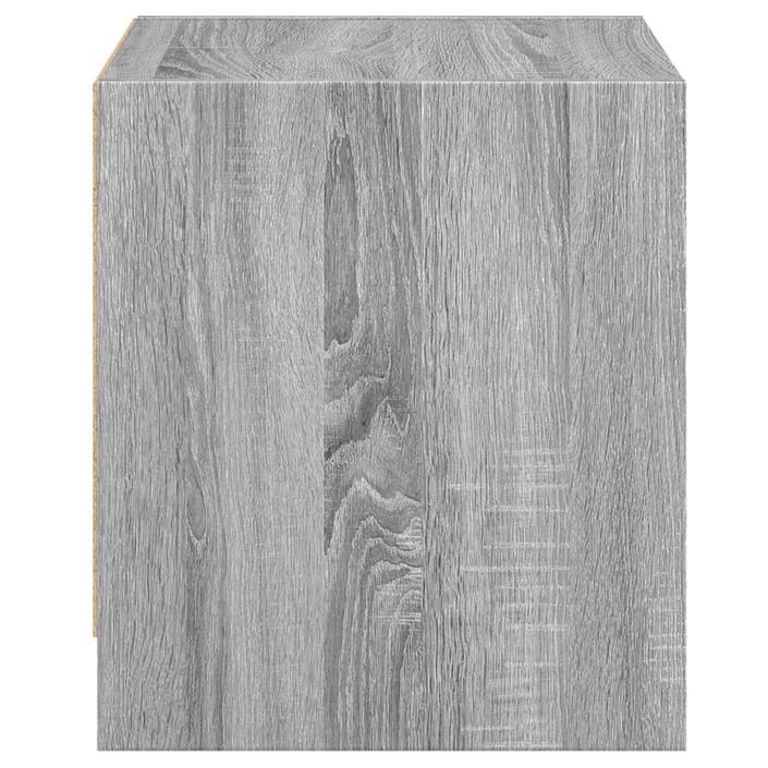 Table de chevet avec porte en verre sonoma gris 35x37x42 cm - Photo n°7