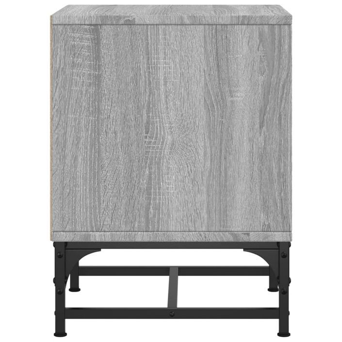 Table de chevet avec porte en verre sonoma gris 35x37x50 cm - Photo n°7