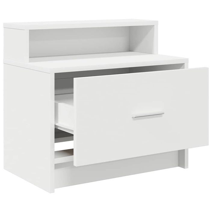 Table de chevet avec tiroir 2 pcs blanc 51x31x47 cm - Photo n°5