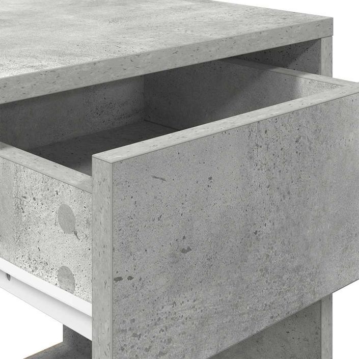 Table de chevet avec tiroir gris béton 35x34x66,5 cm - Photo n°8