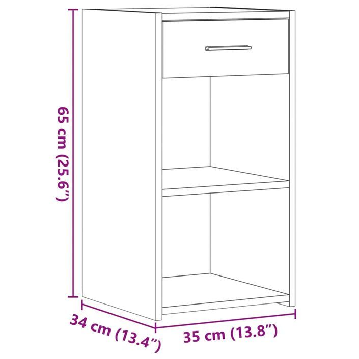 Table de chevet blanc 35x34x65 cm bois d'ingénierie - Photo n°10