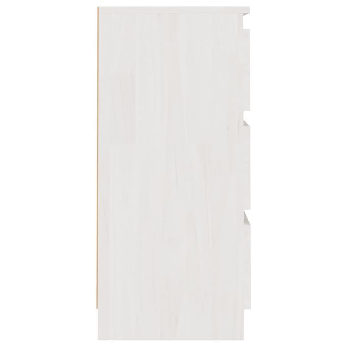 Table de chevet Blanc 40x29,5x64 cm Bois de pin solide - Photo n°6