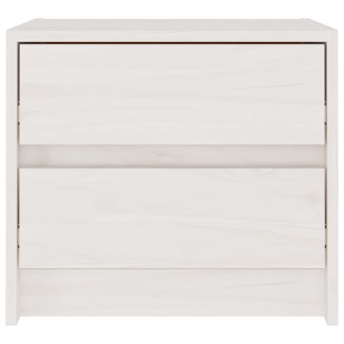Table de chevet Blanc 40x30,5x35,5 cm Bois de pin solide - Photo n°4