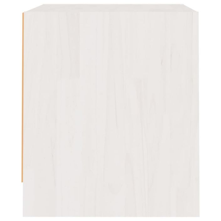 Table de chevet Blanc 40x30,5x35,5 cm Bois de pin solide - Photo n°5