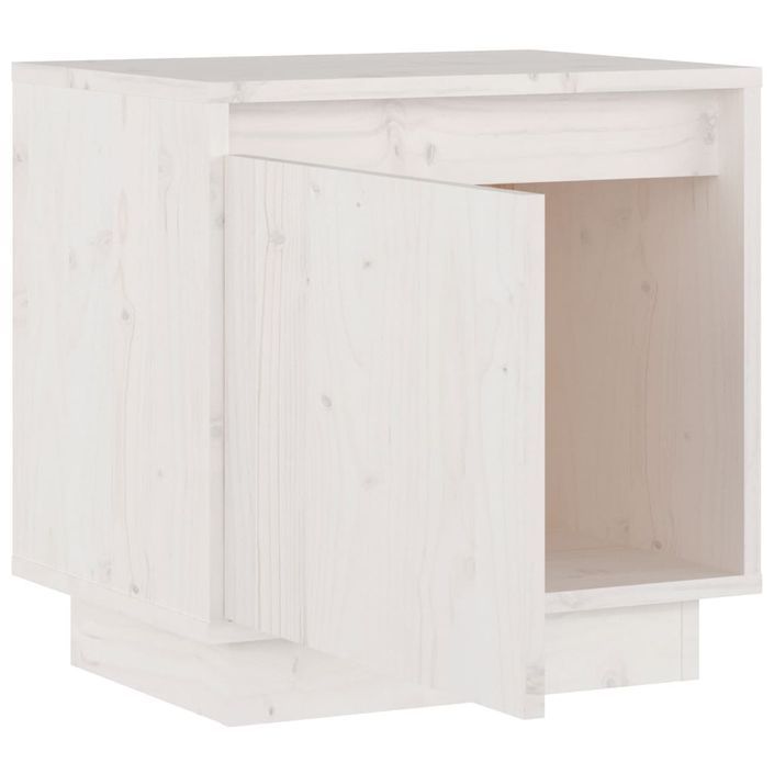 Table de chevet Blanc 40x30x40 cm Bois de pin solide - Photo n°5