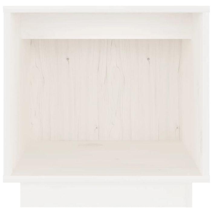 Table de chevet Blanc 40x30x40 cm Bois de pin solide 2 - Photo n°3