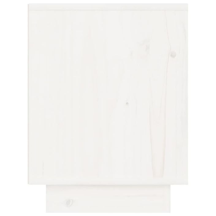 Table de chevet Blanc 40x30x40 cm Bois de pin solide 2 - Photo n°4