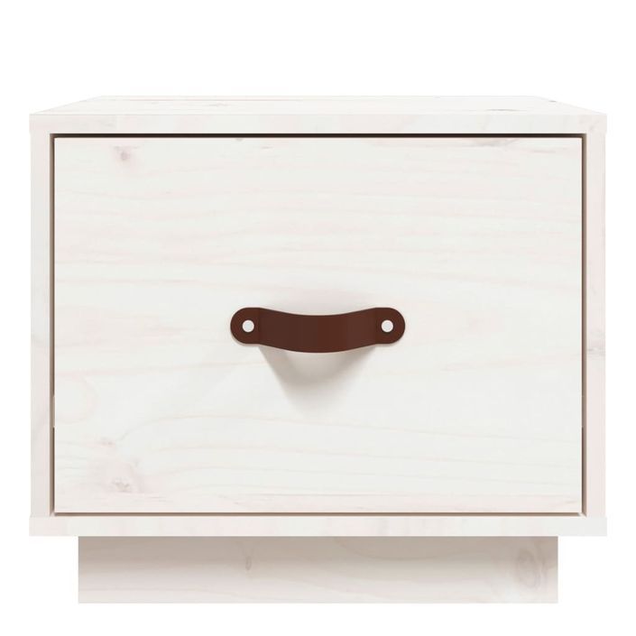 Table de chevet Blanc 40x34x35 cm Bois de pin solide - Photo n°5