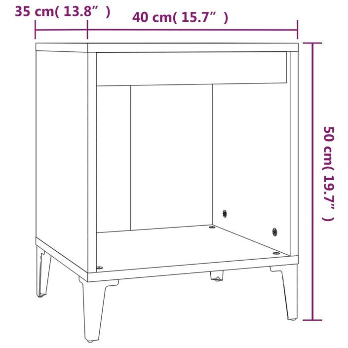 Table de chevet Blanc 40x35x50 cm - Photo n°8