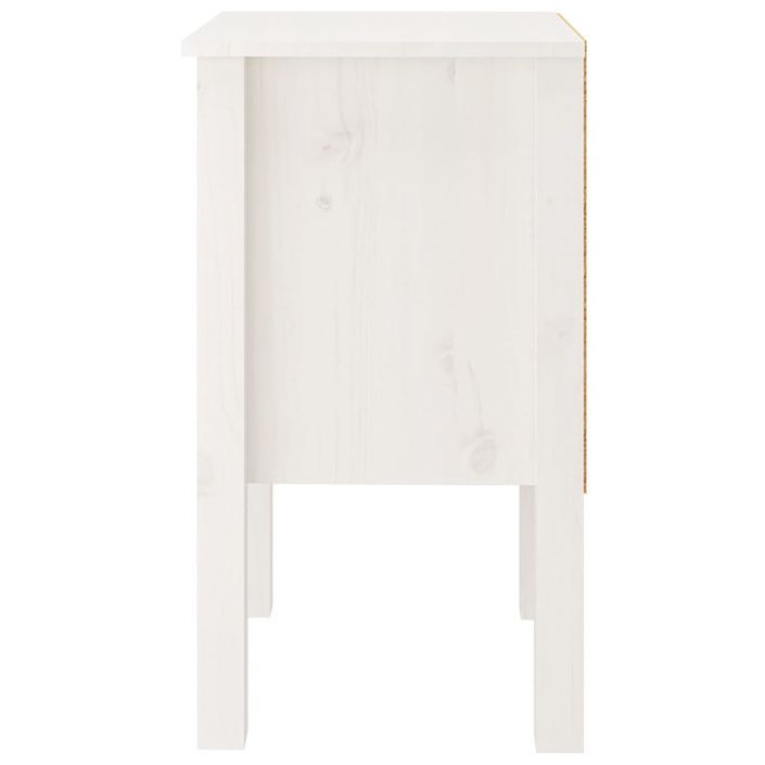 Table de chevet Blanc 40x35x61,5 cm Bois de pin massif - Photo n°6