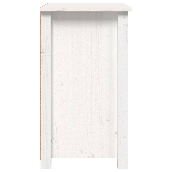 Table de chevet Blanc 40x35x61,5 cm Bois de pin massif - Photo n°5