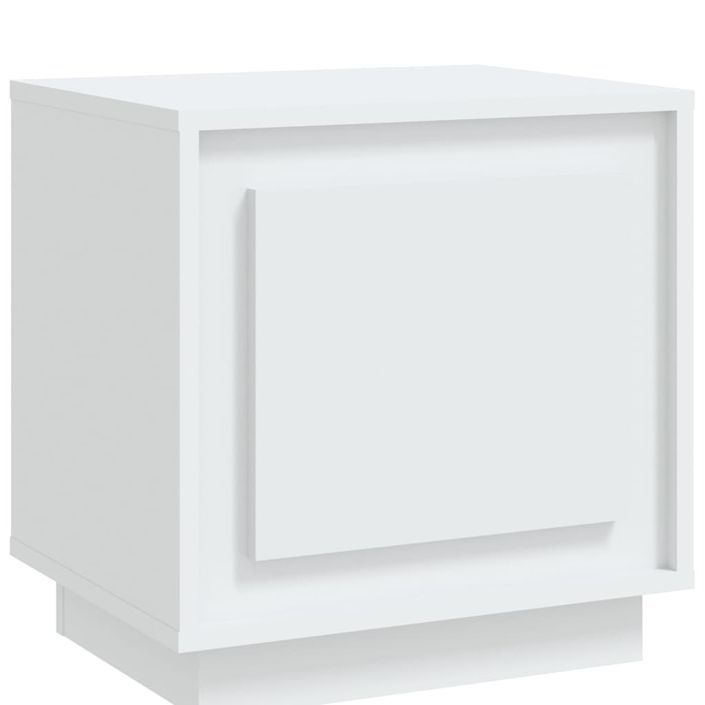 Table de chevet blanc 44x35x45 cm bois d’ingénierie - Photo n°2