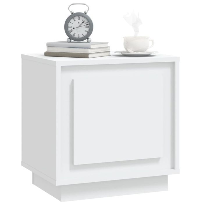 Table de chevet blanc 44x35x45 cm bois d’ingénierie - Photo n°4